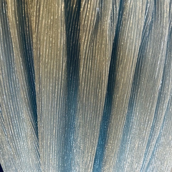 LULUS Ailey Gold and Teal Blue Skater Dress - Picture 15 of 15